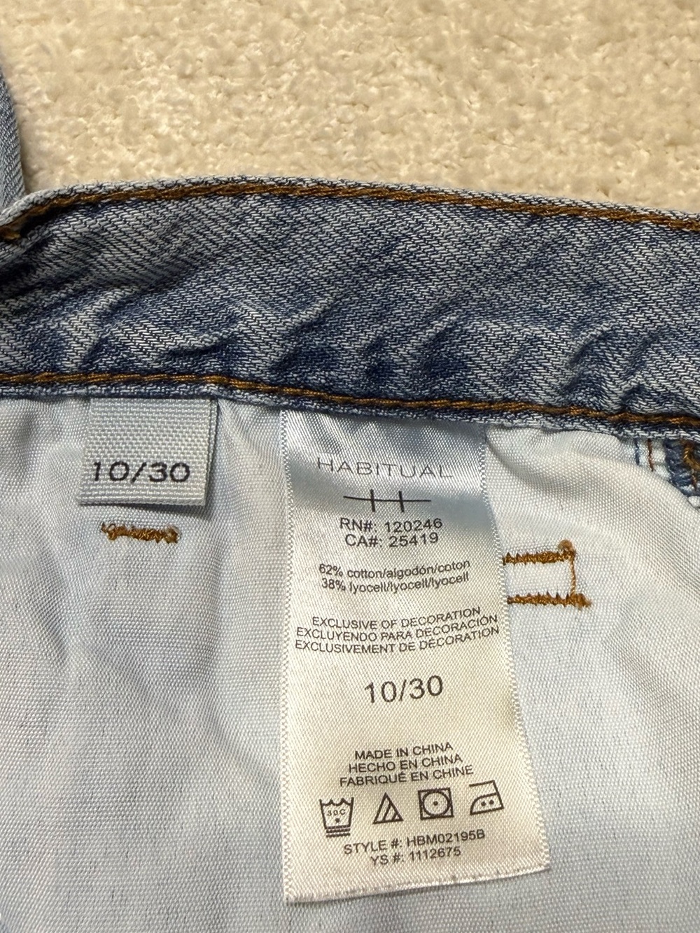 Habitual Light Wash Baggy Wide Leg Cropped Cotton/Lyocell Breathable Jeans 10 30 - Picture 6 of 6